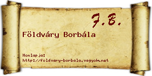 Földváry Borbála névjegykártya