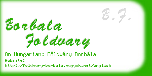 borbala foldvary business card