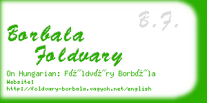 borbala foldvary business card